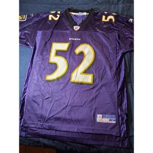 Ray‎ Lewis Jersey On Field Purple Baltimore Ravens Size Large Reebok Authentic